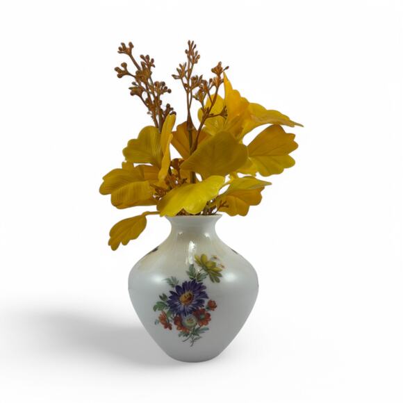 Vintage 1960s Hutschenreuther Germany Small Floral Porcelain Vase Hand-Painted - Picture 1 of 7